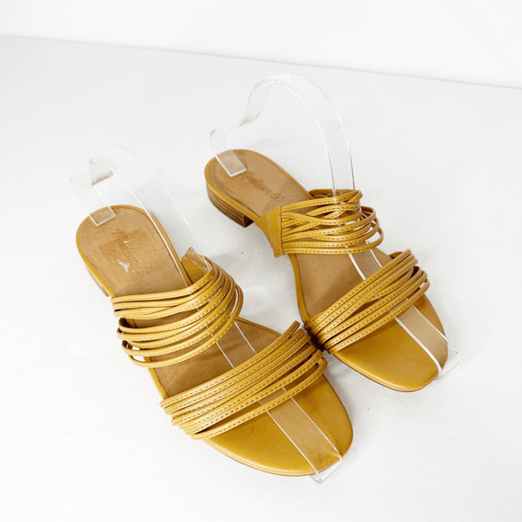 MADEWELL The Meg Slide Sandal in Leather tan strappy AH722 womens US 8 - Picture 2 of 5